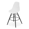 Scaun de bucatarie/bar, Artool, Lamal, PP alb, picioare lemn negru, 54x55x107.5 cm