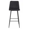Scaun de bucatarie/bar, Artool, Pozza, catifea neagra, picioare metal negru, 43x35x104 cm
