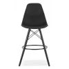 Scaun de bucatarie/bar, Artool, Lamal, PP negru, picioare lemn negru, 54x55x107.5 cm
