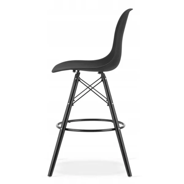 Scaun de bucatarie/bar, Artool, Lamal, PP negru, picioare lemn negru, 54x55x107.5 cm