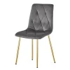 Scaun bucatarie/living, Artool, Libra, catifea gri inchis, picioare metal auriu, 45x54x86.5 cm