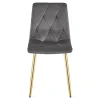 Scaun bucatarie/living, Artool, Libra, catifea gri inchis, picioare metal auriu, 45x54x86.5 cm