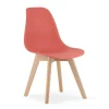 Scaun bucatarie/living, Artool, Kito, PP vermilion, picioare lemn natur, 46x54.5x80 cm