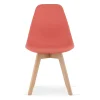 Scaun bucatarie/living, Artool, Kito, PP vermilion, picioare lemn natur, 46x54.5x80 cm
