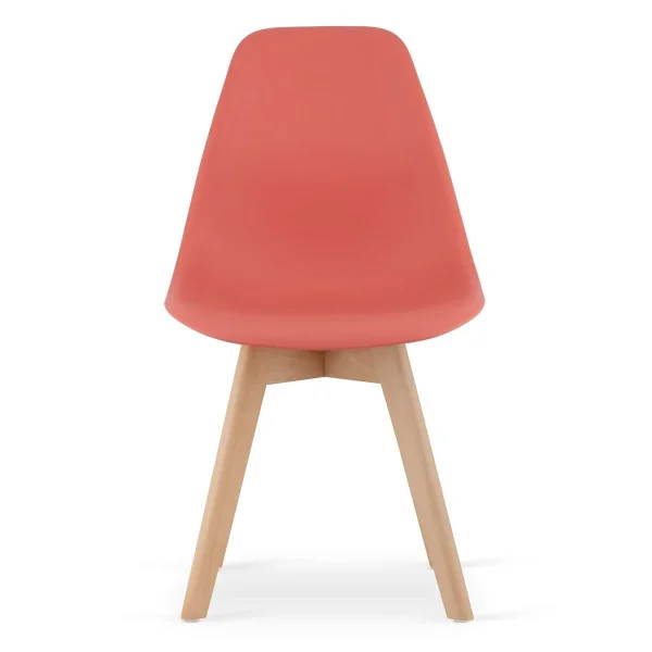 Scaun bucatarie/living, Artool, Kito, PP vermilion, picioare lemn natur, 46x54.5x80 cm