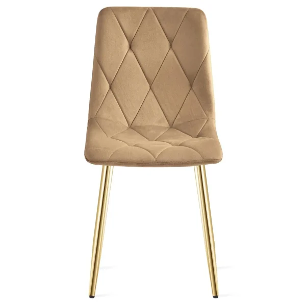 Scaun bucatarie/living, Artool, Libra, catifea maro, picioare metal auriu, 45x54x86.5 cm