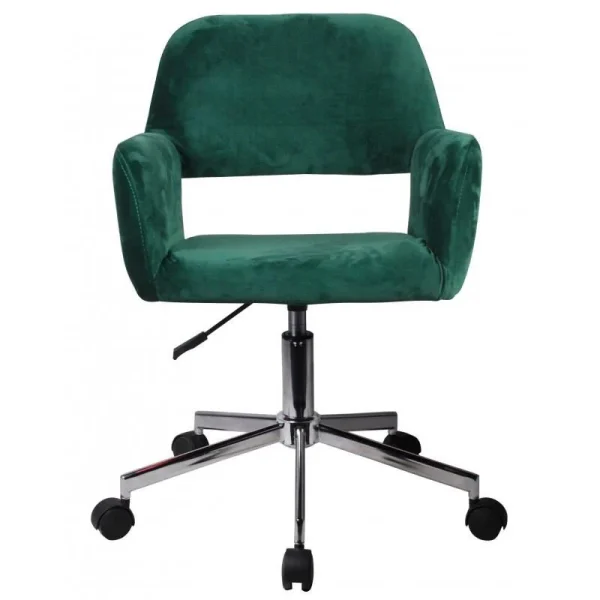 Scaun rotativ, catifea, verde, max 120 kg, 58x60x78/90 cm