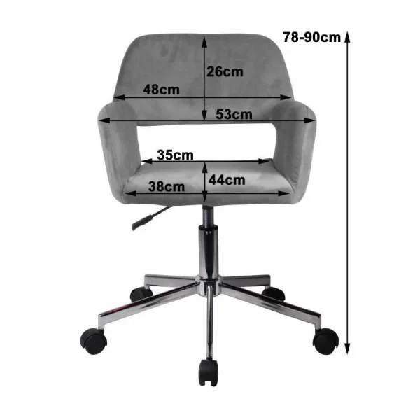 Scaun rotativ, catifea, verde, max 120 kg, 58x60x78/90 cm