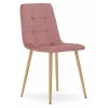 Scaun bucatarie/dining, Artool, Kara, catifea roz, picioare metal natur, 44.5x50.5x87 cm