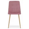 Scaun bucatarie/dining, Artool, Kara, catifea roz, picioare metal natur, 44.5x50.5x87 cm