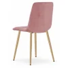 Scaun bucatarie/dining, Artool, Kara, catifea roz, picioare metal natur, 44.5x50.5x87 cm