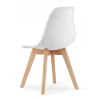 Scaun bucatarie/living, Artool, Kito, PP alb, picioare lemn natur, 46x54.5x80 cm