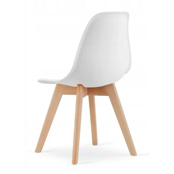 Scaun bucatarie/living, Artool, Kito, PP alb, picioare lemn natur, 46x54.5x80 cm