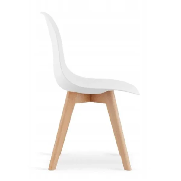 Scaun bucatarie/living, Artool, Kito, PP alb, picioare lemn natur, 46x54.5x80 cm