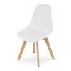 Scaun bucatarie/living, Artool, Kito, PP alb, picioare lemn natur, 46x54.5x80 cm