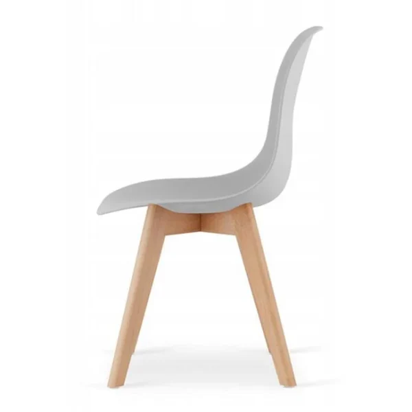 Scaun bucatarie/living, Artool, Kito, PP gri, picioare lemn natur, 46x54.5x80 cm