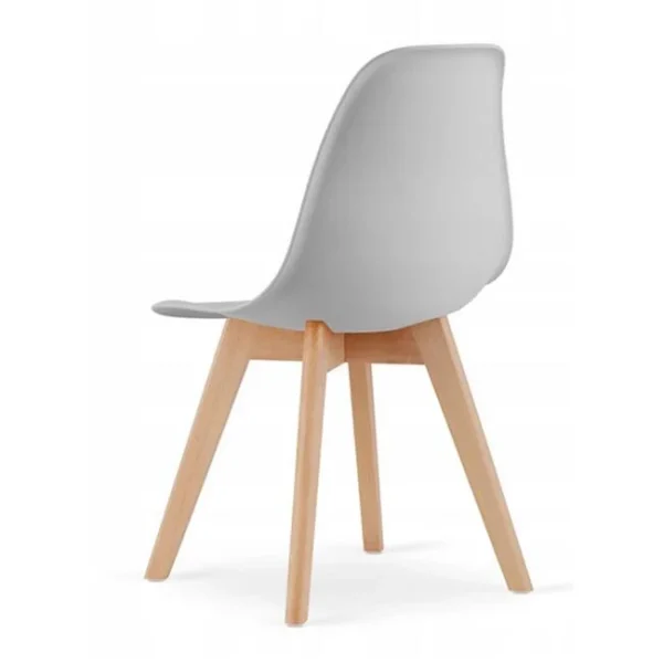 Scaun bucatarie/living, Artool, Kito, PP gri, picioare lemn natur, 46x54.5x80 cm