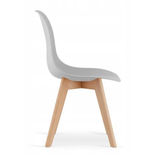 Scaun bucatarie/living, Artool, Kito, PP gri, picioare lemn natur, 46x54.5x80 cm