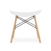 Scaun stil scandinav, Artool, Korfu, fara spatar, PP alb, picioare lemn natur, 47.5x36x46.5 cm