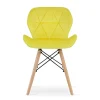 Scaun stil scandinav, Artool, Lago, catifea galbena, picioare lemn natur, 48x52.5x74 cm