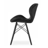 Scaun stil scandinav, Artool, Lago Velvet, catifea neagra, picioare lemn negru, 47x36x73.5 cm