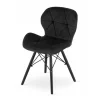 Scaun stil scandinav, Artool, Lago Velvet, catifea neagra, picioare lemn negru, 47x36x73.5 cm