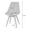 Scaun bucatarie/living, Artool, Mark, PP alb, picioare negre, perna piele ecologica neagra, 49x43x82 cm