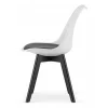 Scaun bucatarie/living, Artool, Mark, PP alb, picioare negre, perna piele ecologica neagra, 49x43x82 cm