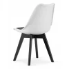 Scaun bucatarie/living, Artool, Mark, PP alb, picioare negre, perna piele ecologica neagra, 49x43x82 cm