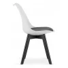 Scaun bucatarie/living, Artool, Mark, PP alb, picioare negre, perna piele ecologica neagra, 49x43x82 cm