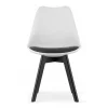 Scaun bucatarie/living, Artool, Mark, PP alb, picioare negre, perna piele ecologica neagra, 49x43x82 cm