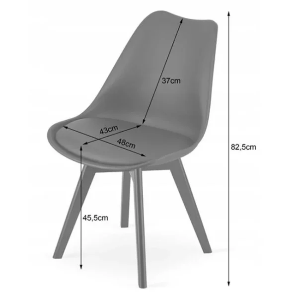 Scaun bucatarie/living, Artool, Mark, PP gri, picioare negre, 49x55.5x82.5 cm