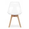 Scaun bucatarie/living, Artool, Mark, PP transparent, picioare lemn natur, 49x42x82.5 cm