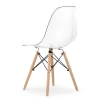 Scaun stil scandinav, Artool, Osaka, policarbonat transparent, picioare lemn natur, 46x52x82 cm