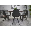 Scaun stil scandinav, Artool, Osaka, PP negru, picioare lemn negru, 46x54x81 cm