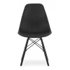 Scaun stil scandinav, Artool, Osaka, PP negru, picioare lemn negru, 46x54x81 cm