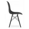 Scaun stil scandinav, Artool, Osaka, PP negru, picioare lemn negru, 46x54x81 cm