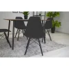 Scaun stil scandinav, Artool, Osaka, PP negru, picioare lemn negru, 46x54x81 cm