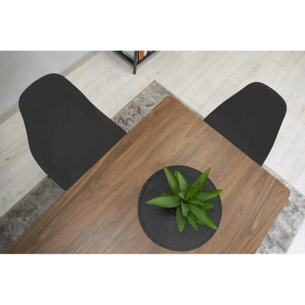 Scaun stil scandinav, Artool, Osaka, PP negru, picioare lemn negru, 46x54x81 cm