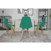 Scaun stil scandinav, Artool, Osaka, PP verde, picioare lemn natur, 46x54x81 cm