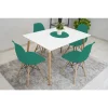 Scaun stil scandinav, Artool, Osaka, PP verde, picioare lemn natur, 46x54x81 cm