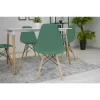 Scaun stil scandinav, Artool, Osaka, PP verde, picioare lemn natur, 46x54x81 cm