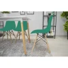 Scaun stil scandinav, Artool, Osaka, PP verde, picioare lemn natur, 46x54x81 cm