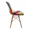 Scaun bucatarie/living, Artool, Seul, textil multicolor, picioare lemn natur, 46.5x56.5x82.5 cm