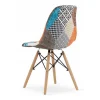Scaun bucatarie/living, Artool, Seul, textil multicolor, picioare lemn natur, 46.5x56.5x82.5 cm