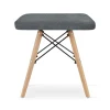 Scaun stil scandinav, Artool, Werk, fara spatar, stofa gri, picioare lemn natur, 42.5x40.5x45.5 cm