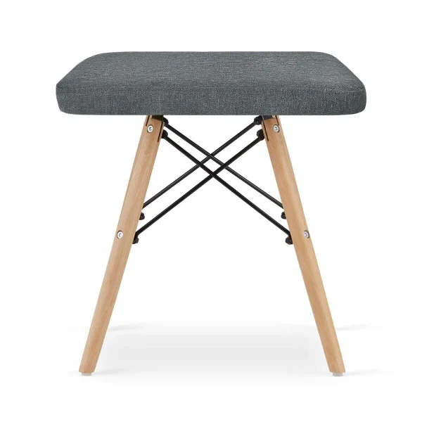 Scaun stil scandinav, Artool, Werk, fara spatar, stofa gri, picioare lemn natur, 42.5x40.5x45.5 cm
