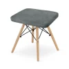 Scaun stil scandinav, Artool, Werk, fara spatar, stofa gri, picioare lemn natur, 42.5x40.5x45.5 cm