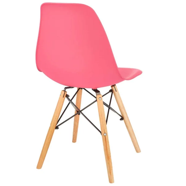 Scaun stil scandinav, Jumi, Eva, PP, lemn, roz, 46x52x81 cm