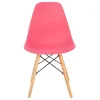 Scaun stil scandinav, Jumi, Eva, PP, lemn, roz, 46x52x81 cm